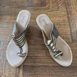 Ethnic Indian Metallic Prada Wedge Heels